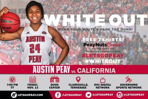 Austin Peay Women's Basketball hosts California Friday. (APSU Sports Information)