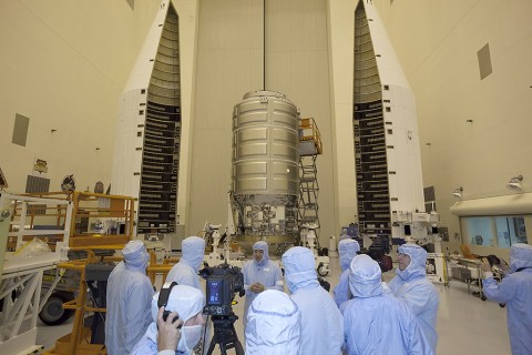 Dan Tani, a former space station astronaut and now Orbital ATK's senior director of Mission and Cargo Operations, discusses the Cygnus mission to the station with news media before the spacecraft is enclosed in a protective fairing. (NASA/Dmitri Gerondidakis) Dan Tani, a former space station astronaut and now Orbital ATK's senior director of Mission and Cargo Operations, discusses the Cygnus mission to the station with news media before the spacecraft is enclosed in a protective fairing. (NASA/Dmitri Gerondidakis)
