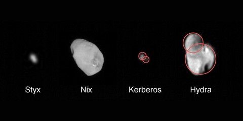 Data from NASA's New Horizons mission indicates that at least two -- and possibly all four -- of Pluto’s small moons may be the result of mergers between still smaller moons. If this discovery is borne out with further analysis, it could provide important new clues to the formation of the Pluto system. (NASA/JHUAPL/SwRI)