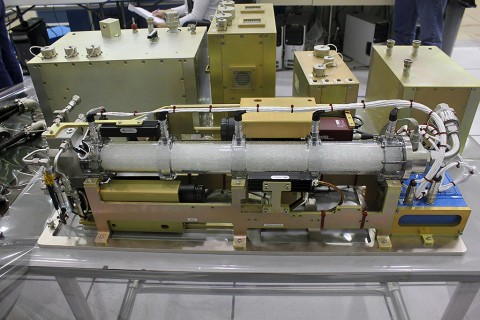 The Packed Bed Reactor Experiment shown inside the Materials Science Glovebox work volume. (NASA)