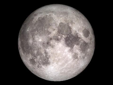 How the moon will appear on Christmas, 2015. (NASA/Goddard/Lunar Reconnaissance Orbiter)