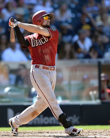 Arizona Diamondbacks right fielder Ender Inciarte (5) hits a solo home run during the fifth inning against the San Diego Padres at Petco Park.   (Jake Roth-USA TODAY Sports)