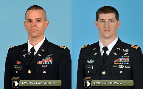 CW2 Alex Caraballoleon and CW2 Kevin M. Weiss