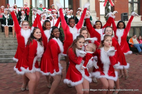 Northeast Exit One Show Choir performing "Santa Baby" on the Montgomery County Court House Steps.