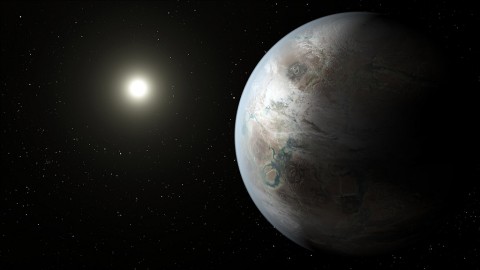 The glittering city lights of Coruscant, the Star Wars core world, might have evolved on an older, near Earth-size planet like Kepler-452b. This real-life Earth cousin exists in a system 1.5 billion years older than Earth, giving any theoretical life plenty of time to develop an advanced technological civilization. (NASA/Ames/JPL-Caltech)