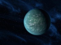 Super-Earth Kepler-22b may not hide an army of clones, but it may resemble the grey water-world of Kamino with its own super ocean. While the true composition of Kepler-22b’s surface is unknown, an ocean world about the size of Earth could be comfortably habitable. (NASA/Ames/JPL-Caltech)