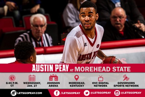 Austin Peay Men's Basketball starts 5 game road trip at Morehead State Wednesday. (APSU Sports Information)