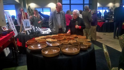 At last year’s Valentine’s Afternoon with the Arts, Jo Jenkins looked over bowls with woodcarver Terry Ellis. This year’s event, hosted by the Clarksville/Montgomery County Arts and Heritage Development Council and F&M Bank, will be Sunday, February 14th, in the bank’s Franklin Room.