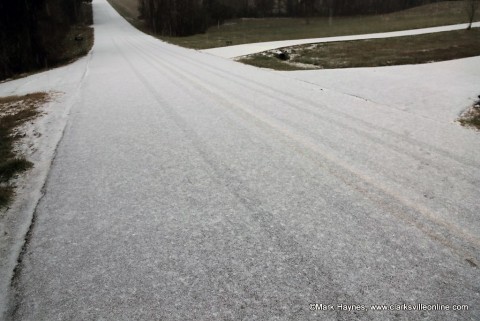 Overpasses on I-24 near Exit 8 and Exit 11 are becoming icy, due to the freezing rain.