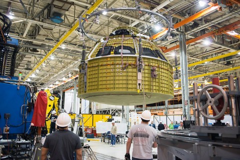NASA’s Orion spacecraft's pressure vessel was finished on January 13th, 2015. The pressure vessel will provide a sealed environment for astronaut life support in future human-rated crew modules. (NASA) NASA’s Orion spacecraft's pressure vessel was finished on January 13th, 2015. The pressure vessel will provide a sealed environment for astronaut life support in future human-rated crew modules. (NASA)