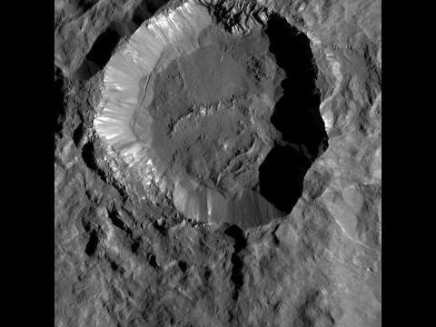 This image from NASA's Dawn spacecraft shows Kupalo Crater, one of the youngest craters on Ceres. (NASA/JPL-Caltech/UCLA/MPS/DLR/IDA)