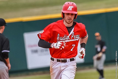 Austin Peay shortstop Clayton Smithson hit his second home run of the season in win over Southern Illinois, Tuesday. (APSU Sports Information)