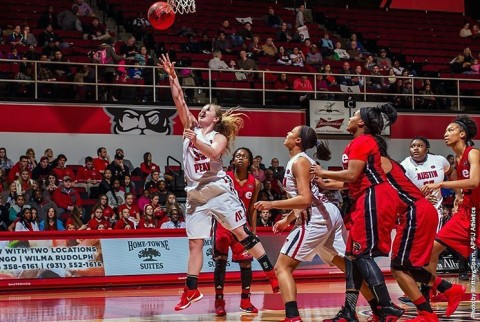 Austin Peay Women's Basketball loses to UT Martin Skyhawks Wednesday night at the Elam Center. (APSU Sports Information)