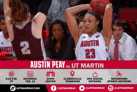 Austin Peay Women's Basketball take on UT Martin Skyhawks at the Dunn Center Saturday. (APSU Sports Information)