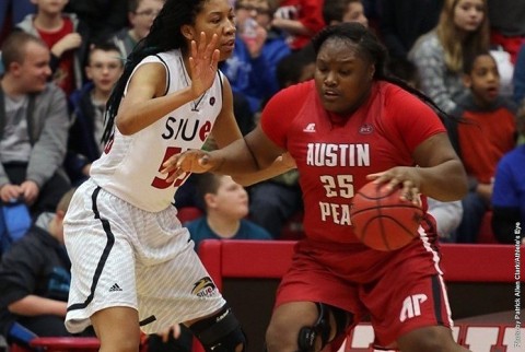 APSU Lady Govs Tearra Banks nets 21 in loss at SIU Edwardsville Cougars Wednesday. (APSU Sports Information)