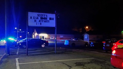 Clarksville Police respond to a person being shot at Scott’s Multipurpose Center early this morning. (CPD Sgt Melissa Spielhagen)