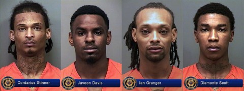 Cordarius Stinner, Javeon Davis, Ian Granger and Diamonte Scott arrested in Clarksville for shooting on Jockey Drive.
