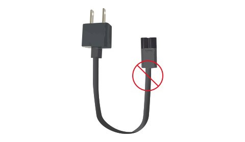 Recalled Microsoft ac power cord – no sleeve.