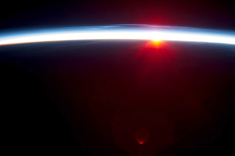 Earth's atmosphere viewed from the International Space Station. A NASA/Duke University study provides new evidence that natural cycles alone aren't sufficient to explain the global atmospheric warming observed over the last century. (NASA) Earth's atmosphere viewed from the International Space Station. A NASA/Duke University study provides new evidence that natural cycles alone aren't sufficient to explain the global atmospheric warming observed over the last century. (NASA)
