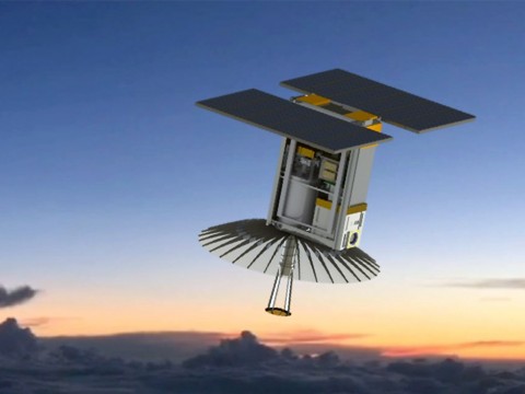 An illustration of RainCube, enabling precipitation observations from space in a CubeSat platform. (RainCube team)