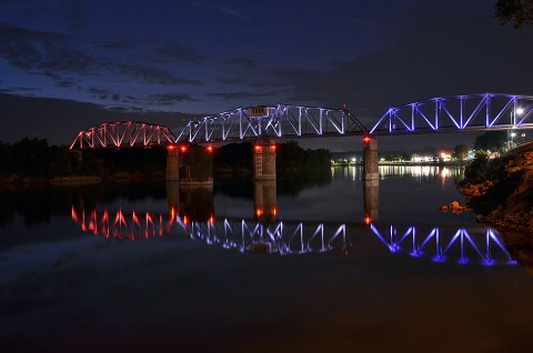 RJ Corman Railroad Cumberland River Bridge in Clarksville Tennessee.