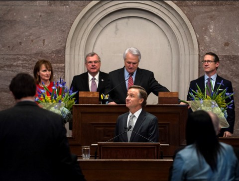 Tennessee Governor Bill Haslam unveils budget proposal; Makes largest K-12 Education Investment without a Tax Increase in state History. Tennessee Governor Bill Haslam unveils budget proposal; Makes largest K-12 Education Investment without a Tax Increase in state History.