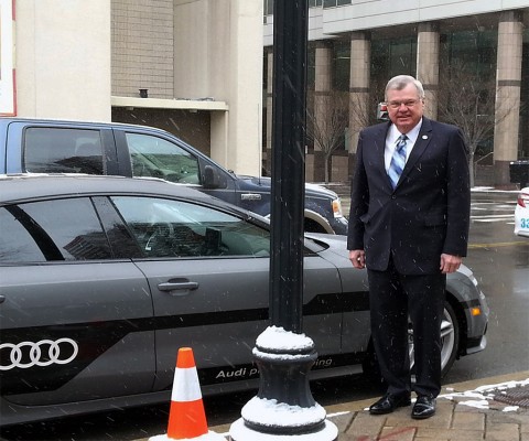 Tennessee State Representative Curtis Johnson with the Audi-A-7.