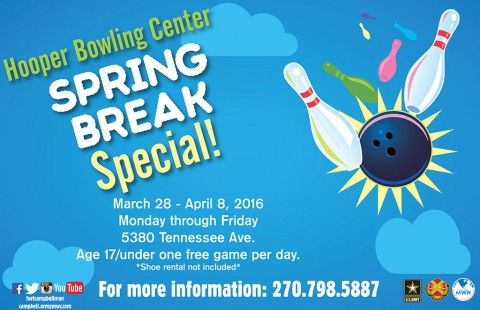 Fort Campbell Hooper Bowling Center to offer Spring Break Special