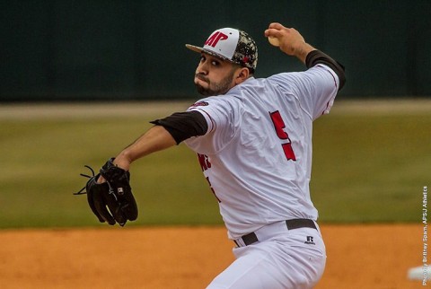 Austin Peay starting pitcher Alex Robles gets first win ever against Eastern Illinois Friday at Raymond C. Hand Park. (APSU Sports Information) Austin Peay starting pitcher Alex Robles gets first win ever against Eastern Illinois Friday at Raymond C. Hand Park. (APSU Sports Information)