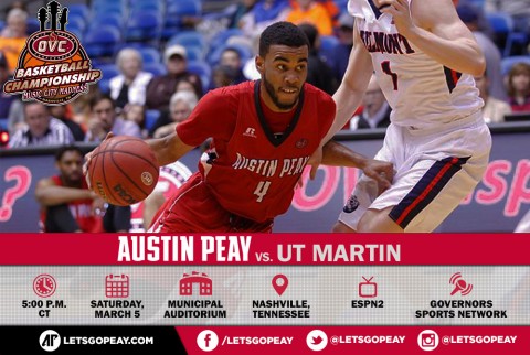 Austin Peay Men's Basketball continues OVC Tournament run today taking on UT Martin in OVC Championship game.(APSU Sports Information)