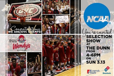 Austin Peay NCAA Tournament Selection Show party set for Sunday, March 14th at the Dunn Center. Starts at 4:00pm. (APSU Sports Information)