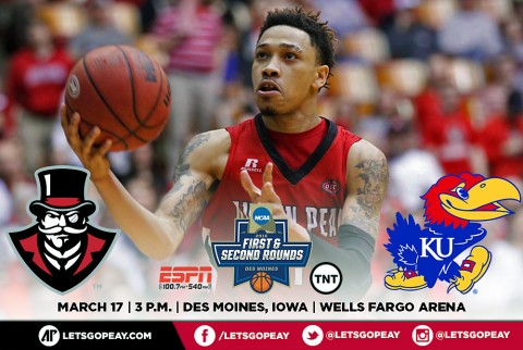 Austin Peay Men's Basketball heads to DesMoines Thursday to face No. 1 Kansas in First Round of NCAA Tournament. (APSU Sports Information)