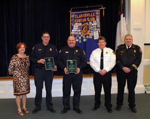Firefighters Chuck Morrison and Kevin Hatfield with CFR Firefighters Chuck Morrison and Kevin Hatfield with CFR