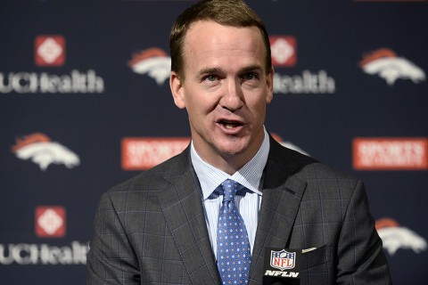 Denver Broncos quarterback Peyton Manning speaks during his retirement announcement press conference at the UCHealth Training Center. (Ron Chenoy-USA TODAY Sports)