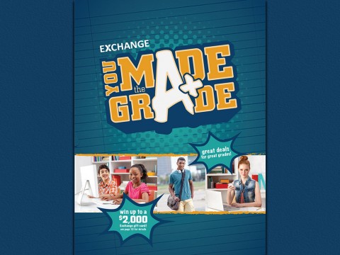 Military students with a B average or better are eligible to receive a You Made the Grade coupon book from the Army & Air Force Exchange Service.