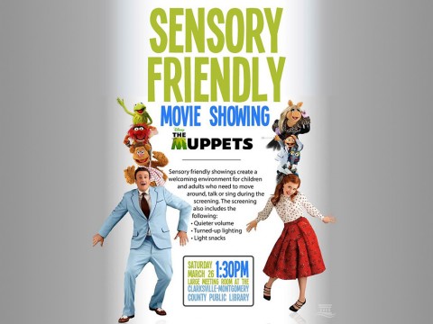 The next Clarksville-Montgomery County Public Library Sensory Friendly Movie will be the "The Muppets" this Saturday, March 26th.