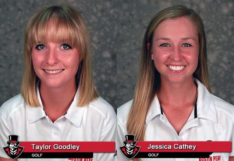 Austin Peay's Taylor Goodley earns OVC All-Newcomer and Jessica Cathey earns All-OVC. (APSU Sports Information)