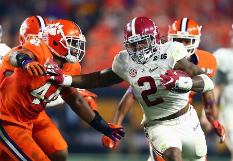 Alabama Crimson Tide running back Derrick Henry (2) was selected by the Tennessee Titans with the 45th overall pick of the NFL Draft. (Mark J. Rebilas-USA TODAY Sports)