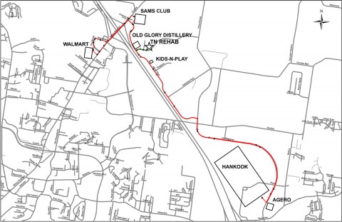 Clarksville Transit System Hankook Bus Route