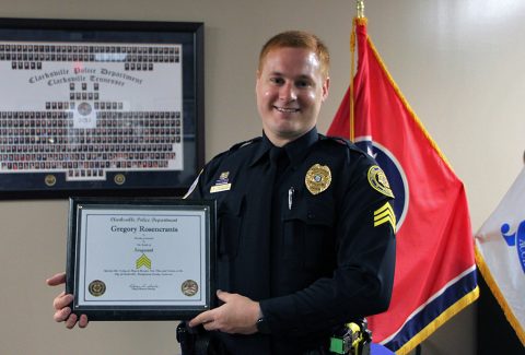 Sergeant Gregory Rosencrants with his Certificate