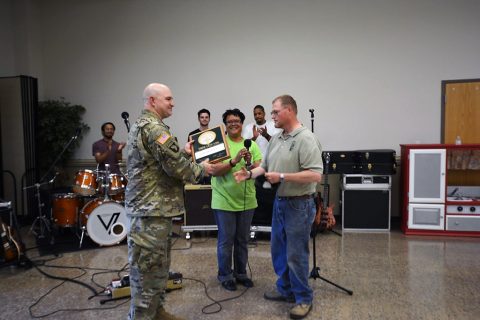 The Department of Environment-Forestry presented the Tree City Award to Garrison Commander Col. James R. Salome.