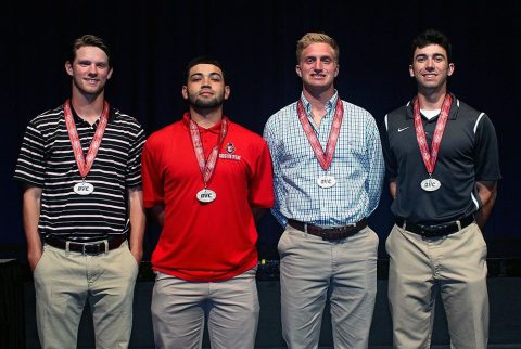 Austin Peay Baseball's Jared Carkuff, Alex Robles, Chase Hamilton, and Logan Gray. (APSU Sports Information)