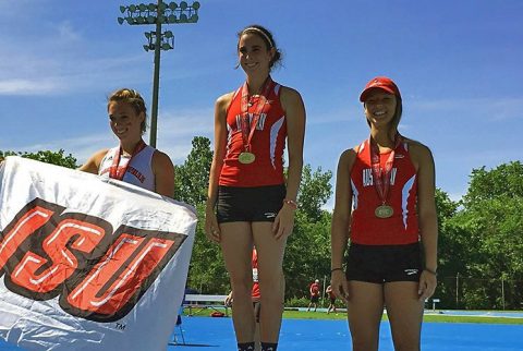 APSU freshman Savannah Amato takes gold at outdoor pole vault, freshman Dascha Hix earns bronze. (APSU Sports Information)