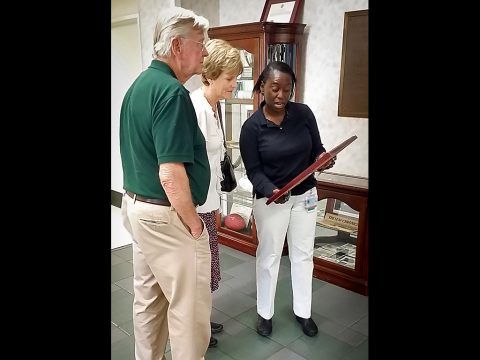 Vicki Blanchfield, great niece of Col. Florence Blanchfield, toured Blanchfield Army Community Hospital. Vicki Blanchfield, great niece of Col. Florence Blanchfield, toured Blanchfield Army Community Hospital.