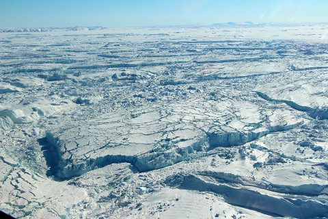 Fast-changing Zachariae Isstrom Glacier. (NASA/Maria-José Viñas)