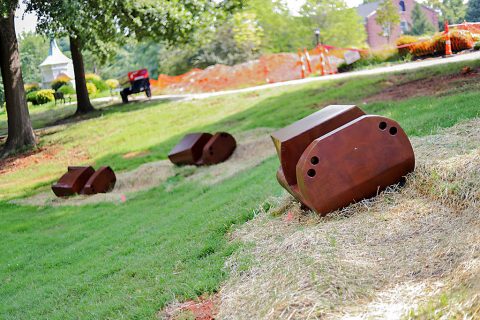 A look at an art installation piece outside of the Woodward Library on Friday, July 22nd, 2016 at Austin Peay State University. (Cassidy Graves, APSU)