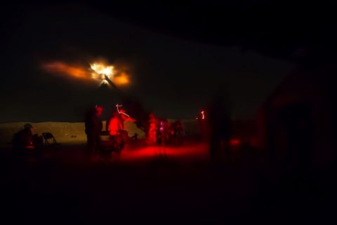 U.S. Soldiers assigned to 1st Battalion, 320 field Artillery Regiment, 2nd Brigade Combat Team, 101st Airborne Division (Air Assault) fire an M777 howitzer from Kara Soar Base, Iraq, during a night operation in support of the Iraqi Army June 3, 2016. Fire missions are one way the Coalition enables the Iraqi Army to defeat the Islamic State of Iraq and the Levant. (U.S. Army Photo by Spc. Jaquan P. Turnbow)