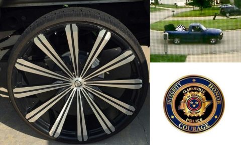 Clarksville Police are looking for the theft suspects that took tires and rims from a residence in Clarksville.