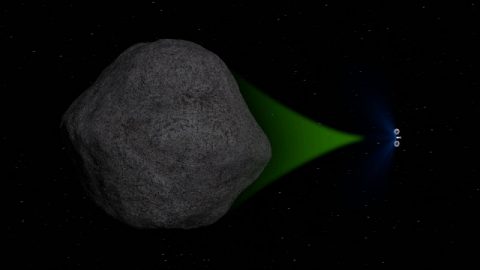 Before beginning its trip to lunar orbit, the ARM spacecraft will demonstrate a widely supported asteroid deflection technique called a gravity tractor. The spacecraft plus the mass of the captured boulder will create a small gravitational attraction to alter the orbit of the large asteroid. (NASA)