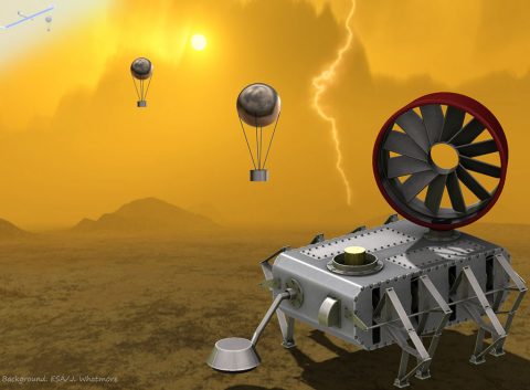 Jonathan Sauder's AREE rover had a fully mechanical computer and logic system, allowing it to function in the harsh Venusian landscape. (ESA/J. Whatmore/NASA/JPL-Caltech)